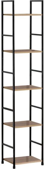 Βιβλιοθήκη Azuel pakoworld φυσικό-μαύρο μέταλλο 29x23.5x144εκ - Image 2