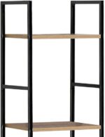 Βιβλιοθήκη Azuel pakoworld φυσικό-μαύρο μέταλλο 29x23.5x144εκ - Image 3