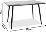 Τραπέζι Neve pakoworld MDF καρυδί-πόδι μεταλλικό μαύρο 140x80x75εκ - Image 6
