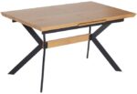 Τραπέζι Jessamy pakoworld επεκτεινόμενο MDF 43mm σε φυσική απόχρωση και πόδι μεταλλικό μαύρο 160/200 - Image 2
