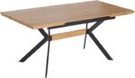 Τραπέζι Jessamy pakoworld επεκτεινόμενο MDF 43mm σε φυσική απόχρωση και πόδι μεταλλικό μαύρο 160/200