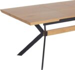 Τραπέζι Jessamy pakoworld επεκτεινόμενο MDF 43mm σε φυσική απόχρωση και πόδι μεταλλικό μαύρο 160/200 - Image 3