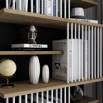 Βιβλιοθήκη Gassim pakoworld μαύρο-καρυδί-λευκό 80x24.6x160εκ - Image 3