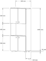 Στήλη Guzel pakoworld σε sonoma απόχρωση 60x31.4x140εκ - Image 3