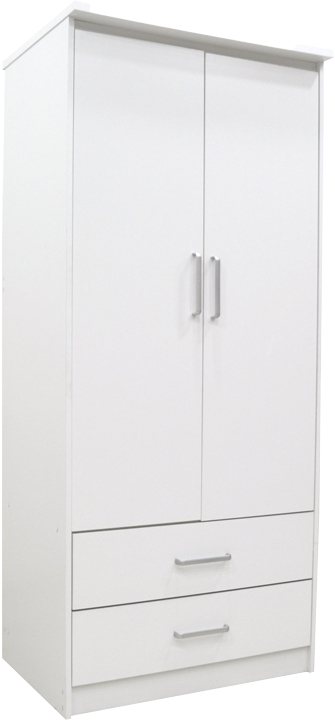 123-000227 Ντουλάπα ρούχων δίφυλλη OLYMPUS pakoworld σε λευκή απόχρωση 81x57x183εκ - Image 1