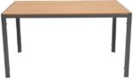 Τραπέζι Nares pakoworld αλουμίνιο ανθρακί-plywood φυσικό 140x80x72.5εκ - Image 2