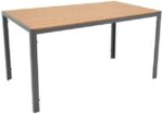Τραπέζι Nares pakoworld αλουμίνιο ανθρακί-plywood φυσικό 140x80x72.5εκ