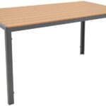 Τραπέζι Nares pakoworld αλουμίνιο ανθρακί-plywood φυσικό 140x80x72.5εκ
