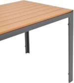 Τραπέζι Nares pakoworld αλουμίνιο ανθρακί-plywood φυσικό 140x80x72.5εκ - Image 6