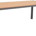 Τραπέζι Nares pakoworld αλουμίνιο ανθρακί-plywood φυσικό 180x90x72.5εκ