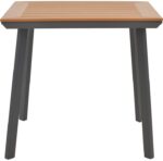 Τραπέζι Synergy pakoworld αλουμίνιο ανθρακί-plywood φυσικό 80x80x74εκ - Image 2