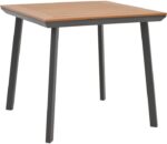 Τραπέζι Synergy pakoworld αλουμίνιο ανθρακί-plywood φυσικό 80x80x74εκ