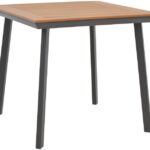 Τραπέζι Synergy pakoworld αλουμίνιο ανθρακί-plywood φυσικό 80x80x74εκ
