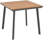 Τραπέζι Synergy pakoworld αλουμίνιο ανθρακί-plywood φυσικό 80x80x74εκ - Image 3