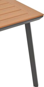 Τραπέζι Synergy pakoworld αλουμίνιο ανθρακί-plywood φυσικό 80x80x74εκ - Image 4