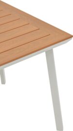 Τραπέζι Synergy pakoworld αλουμίνιο λευκό-plywood φυσικό 80x80x74εκ - Image 4