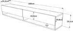Έπιπλο τηλεόρασης επιτοίχιο Handra pakoworld λευκό-oak 180x31,5x29,5εκ - Image 5