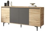 Μπουφές Augusta pakoworld oak-ανθρακί 160x40x78.5εκ - Image 2