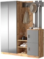 Έπιπλο εισόδου Doorse pakoworld μελαμίνης ανθρακί-oak 147.5x35x180εκ - Image 2