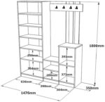 Έπιπλο εισόδου Doorse pakoworld μελαμίνης ανθρακί-oak 147.5x35x180εκ - Image 3