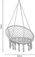 Αιώρα-κούνια κάθισμα Eventful pakoworld σχοινί μπεζ 82x82x133εκ - Image 4