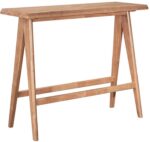 Τραπεζαρία μπαρ Winslow I pakoworld σετ 5τεμ ξύλο rubberwood ανοιχτό καρυδί 120x45x100εκ - Image 3