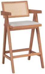 Τραπεζαρία μπαρ Winslow I pakoworld σετ 5τεμ ξύλο rubberwood ανοιχτό καρυδί 120x45x100εκ - Image 4