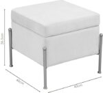 Σκαμπό-μπαούλο Panton pakoworld βελούδο κρεμ-χρυσό 40x40x36,5εκ - Image 5
