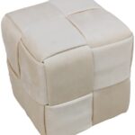 Σκαμπό Jisko pakoworld μπεζ βελούδο 38x38x40εκ