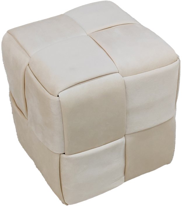 257-000028 Σκαμπό Jisko pakoworld μπεζ βελούδο 38x38x40εκ - Image 1