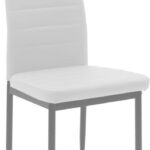 Καρέκλα Parker pakoworld μέταλλο-PU λευκό-ανθρακί πόδι 42x48x98εκ