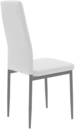 Καρέκλα Parker pakoworld μέταλλο-PU λευκό-ανθρακί πόδι 42x48x98εκ - Image 3