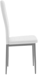 Καρέκλα Parker pakoworld μέταλλο-PU λευκό-ανθρακί πόδι 42x48x98εκ - Image 4