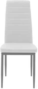 Καρέκλα Parker pakoworld μέταλλο-PU λευκό-ανθρακί πόδι 42x48x98εκ - Image 5