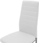 Καρέκλα Parker pakoworld μέταλλο-PU λευκό-ανθρακί πόδι 42x48x98εκ - Image 6