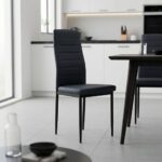 Καρέκλα Parker pakoworld PU ανθρακί-μαύρο πόδι 42x48x98εκ - Image 2
