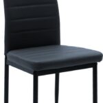 Καρέκλα Parker pakoworld PU ανθρακί-μαύρο πόδι 42x48x98εκ