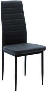 Καρέκλα Parker pakoworld PU ανθρακί-μαύρο πόδι 42x48x98εκ