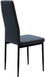 Καρέκλα Parker pakoworld PU ανθρακί-μαύρο πόδι 42x48x98εκ - Image 3