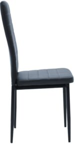 Καρέκλα Parker pakoworld PU ανθρακί-μαύρο πόδι 42x48x98εκ - Image 4