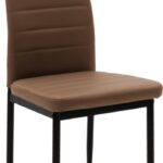 Καρέκλα Parker pakoworld PU καφέ-μαύρο πόδι 42x48x98εκ
