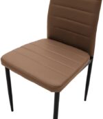 Καρέκλα Parker pakoworld PU καφέ-μαύρο πόδι 42x48x98εκ - Image 6