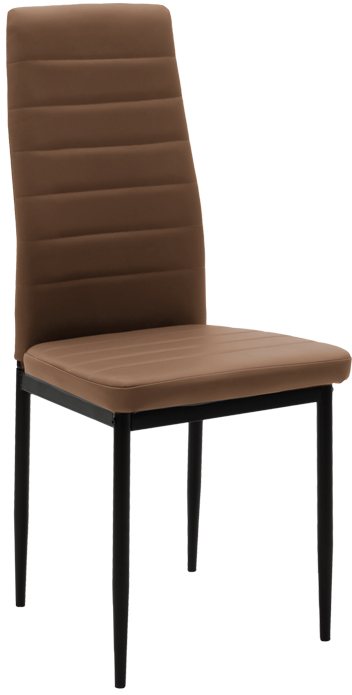 270-000003 Καρέκλα Parker pakoworld PU καφέ-μαύρο πόδι 42x48x98εκ - Image 1