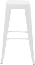Σκαμπό μπαρ Utopia pakoworld λευκό μέταλλο 42x42x76εκ - Image 2