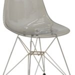 Καρέκλα Adelle pakoworld PP διάφανο γκρι-inox πόδι 46x55x81εκ