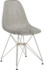 Καρέκλα Adelle pakoworld PP διάφανο γκρι-inox πόδι 46x55x81εκ