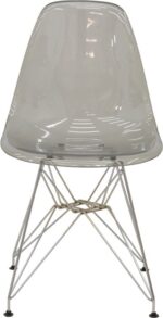 Καρέκλα Adelle pakoworld PP διάφανο γκρι-inox πόδι 46x55x81εκ - Image 4