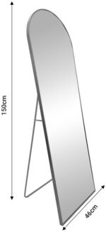 Καθρέπτης Lorens pakoworld μαύρο αλουμίνιο 46x40x150εκ - Image 2