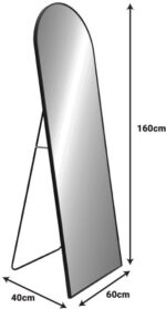 Καθρέπτης Lorens I pakoworld μαύρο αλουμίνιο 60x40x160εκ - Image 3