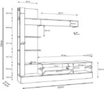 Σύνθετο σαλονιού Dranko pakoworld μαύρο-oak μελαμίνης 205x41.5x192εκ - Image 5